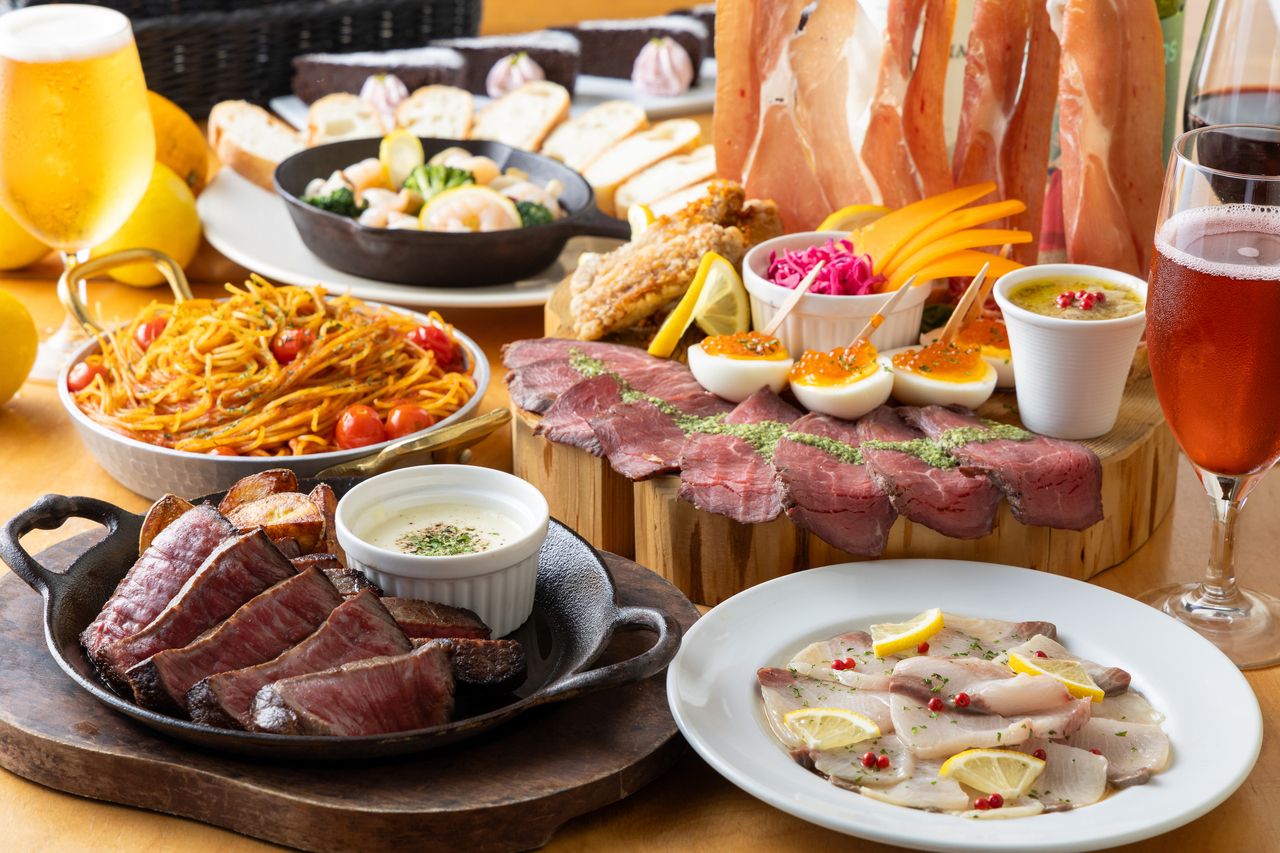 中山高原黒牛イチボのステーキがメインのスペシャルコース90分Lo飲放題付き