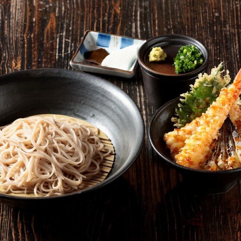 【王道のどんぶりセット】天丼とざるそばのセット