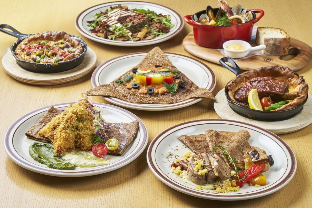 【公式】【Weekend special lunch】自慢のガレット含む7種から選べる季節のメインディッシュ~こだわりの前菜7種・サラダ・スープ・ソフトドリンクはビュッフェスタイルで~