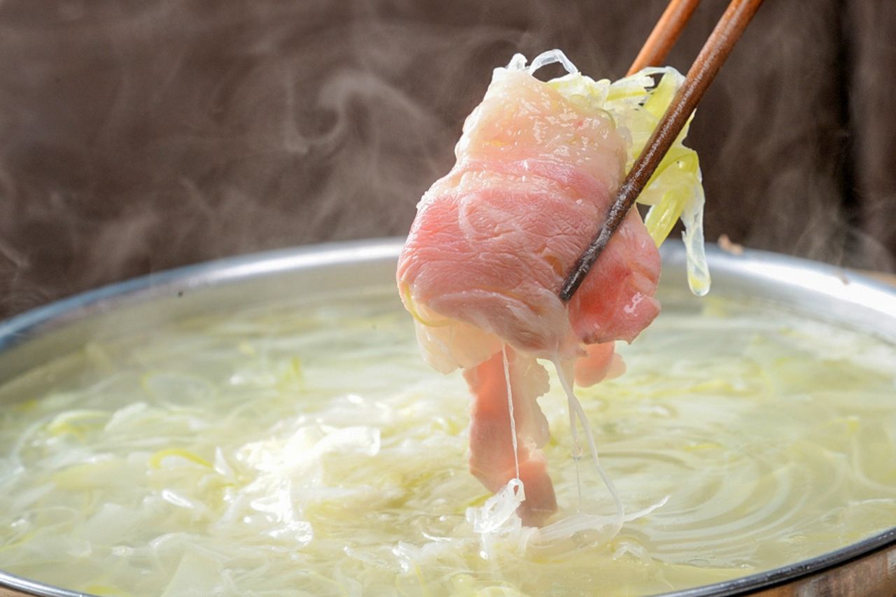 ◇ヘルシーな黒豚とたっぷり葱で罪悪感０！◇　黒豚しゃぶしゃぶ食べ放題コース⇒＼3500円！／