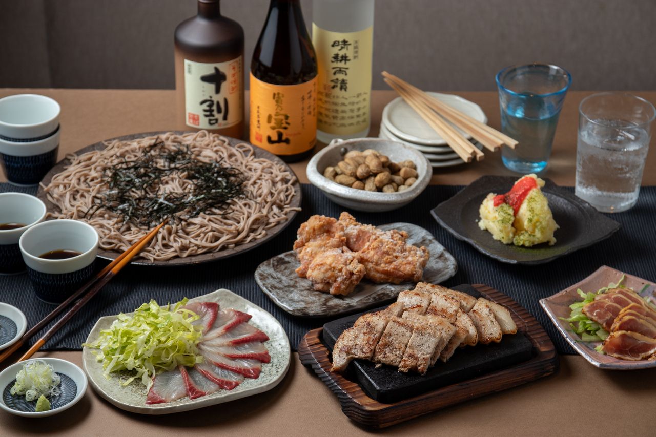 【こたつ席優先◎】黒豚溶岩焼きと十割蕎麦コース【2時間飲み放題付】