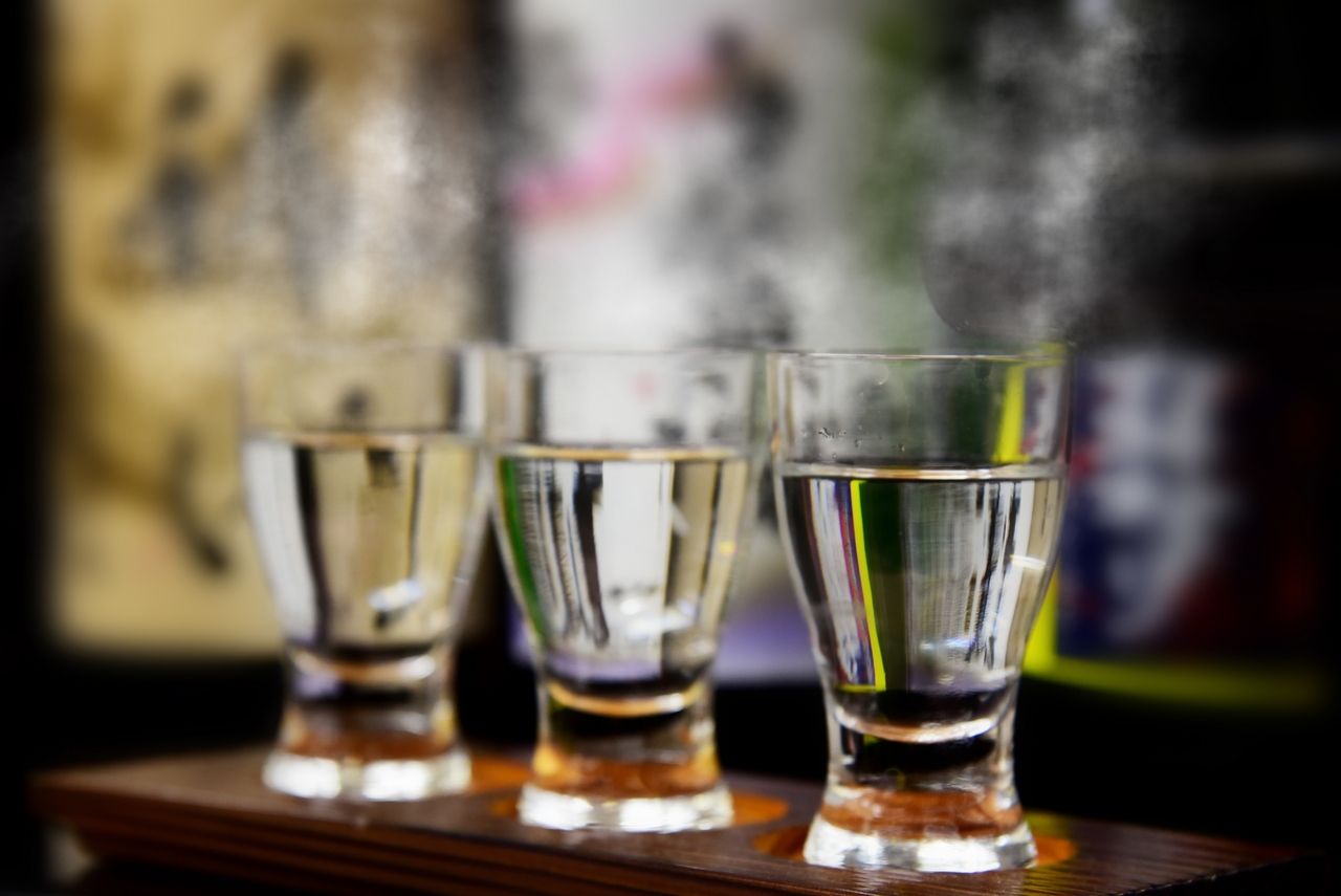 Japanese sake tasting comparison