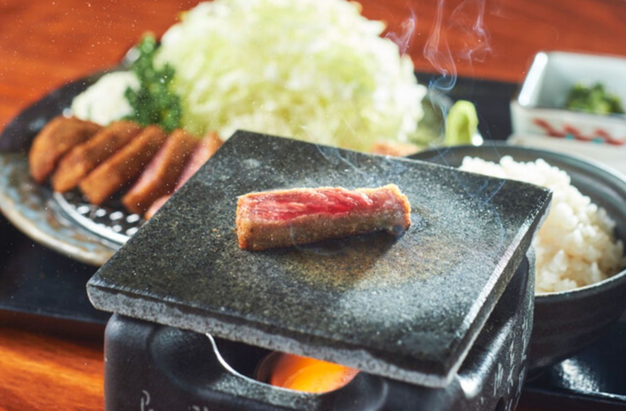 Beef cutlet set meal 3 uri ng maliliit na mangkok 130g