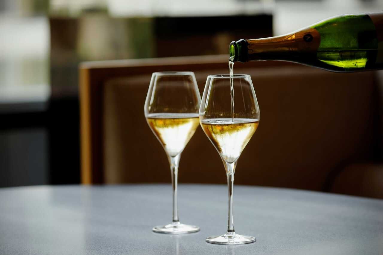 Afternoon tea with a toast of sparkling wine