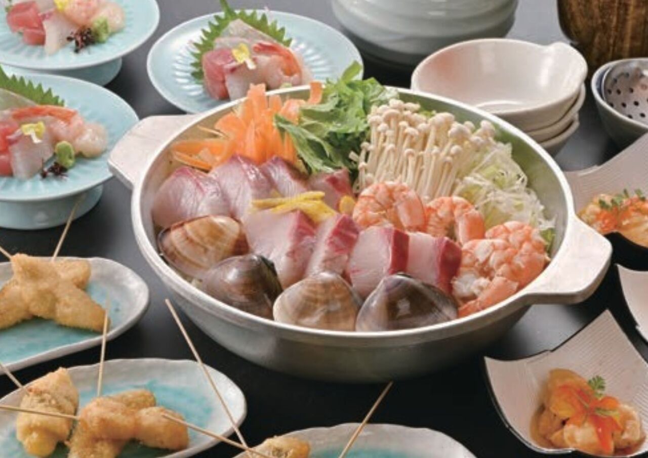 海鮮鍋とローストビーフコース