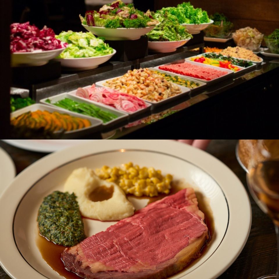 【人気NO.1】プライムリブ120gと全30種類以上のサラダ＆デザートバー付き