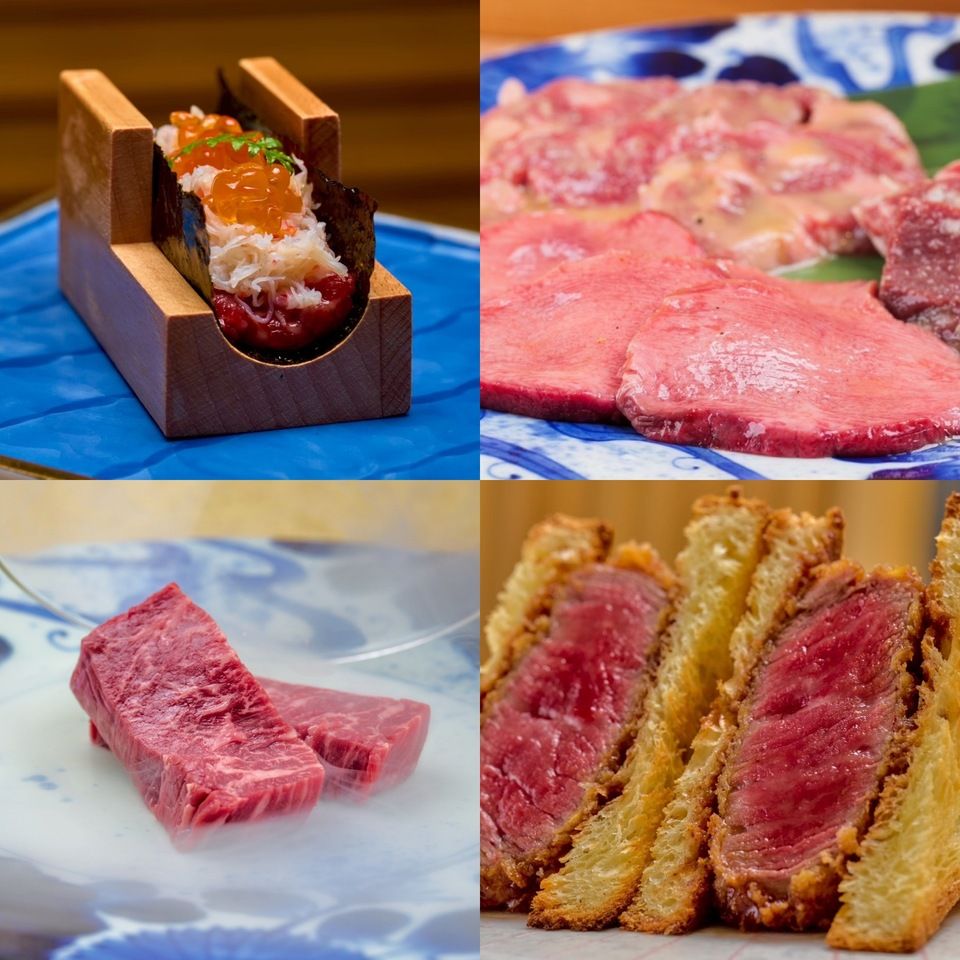 Starting October 23rd, we will be offering a special course commemorating our sister restaurant Ginza Chikamitsu's 2025 Top 100 Yakiniku Restaurants award. We will be offering seven carefully selected grilled dishes, including our "Crab and Salmon Roe Yukhoe Dog with Carefully Selected Wagyu Beef" and "Wagyu Fillet Brioche Cutlet Sandwich."