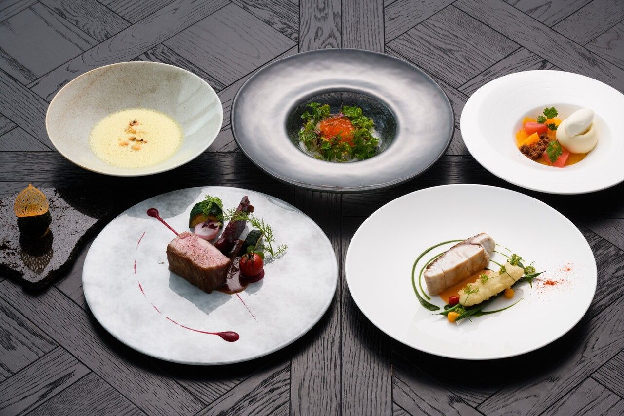 Lunch Course — Bonfire: 6-course menu featuring wood-fire grilled Kagoshima Kuroge Wagyu sirloin