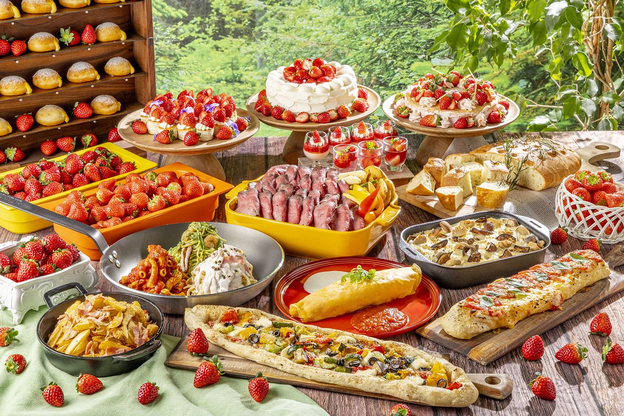 【1～3月】　CLUB ORIENTAL会員様　限定プラン「旬の苺と生パスタを楽しむイタリアンビュッフェ」　ランチビュッフェ 通常料金より20％OFF⇒ 大人3,360円 