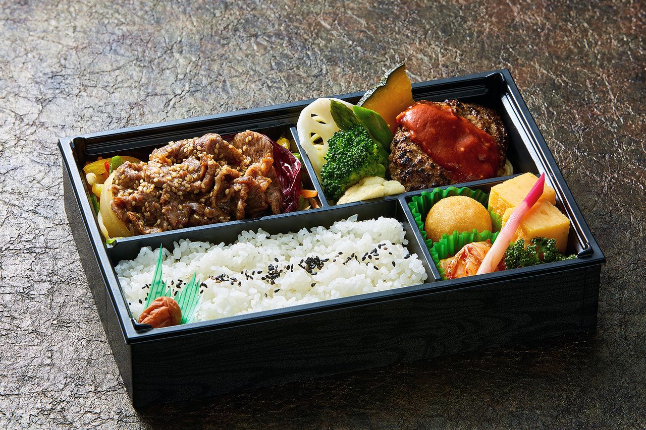 Meat Box: Hamburger steak and bulgogi bento