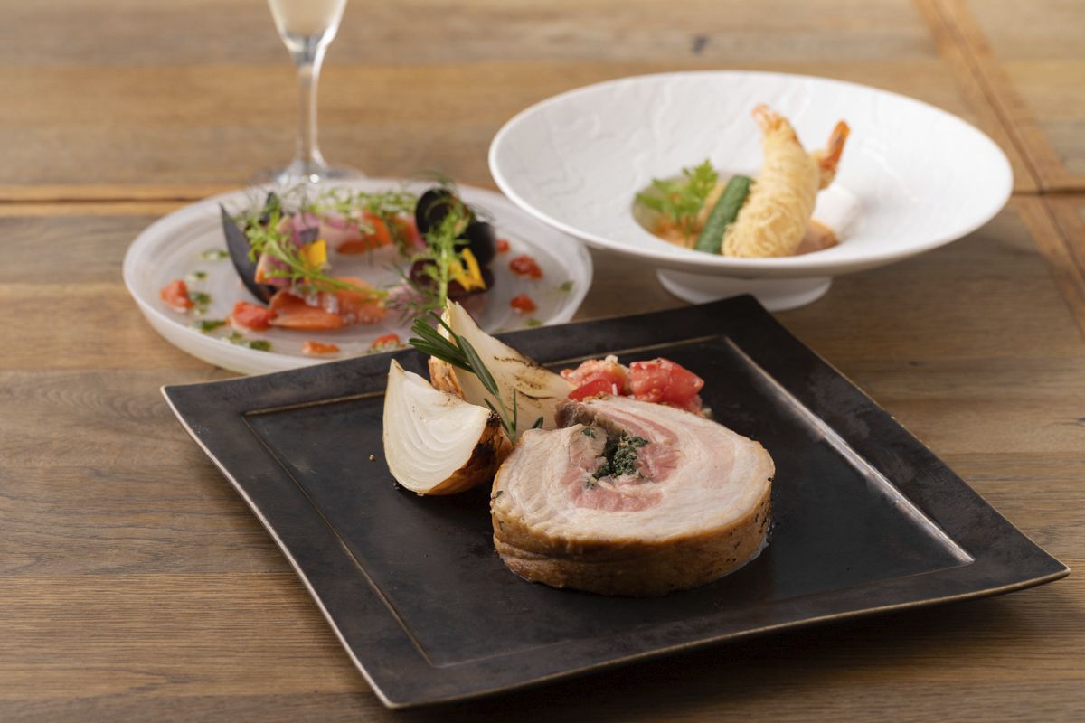 〈3時間飲み放題〉スパークリングワイン含む60種類のドリンク！美名豚のロースト、季節感溢れる食材を楽しめる ～Ricordo～　6,000円