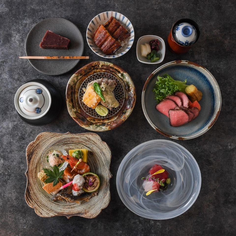 7月8月会席　黒毛和牛ローストビーフと鰻御飯　11,000円
