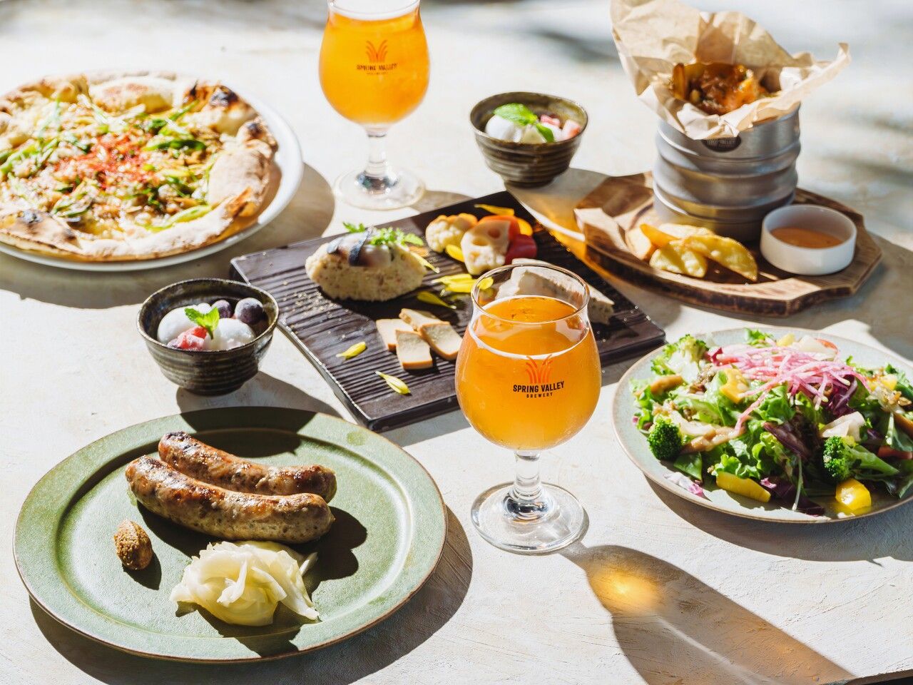 【夏季限定プラン】　 「夏の麦宵コース」 大皿全6品9種＋2時間飲み放題 5,800円