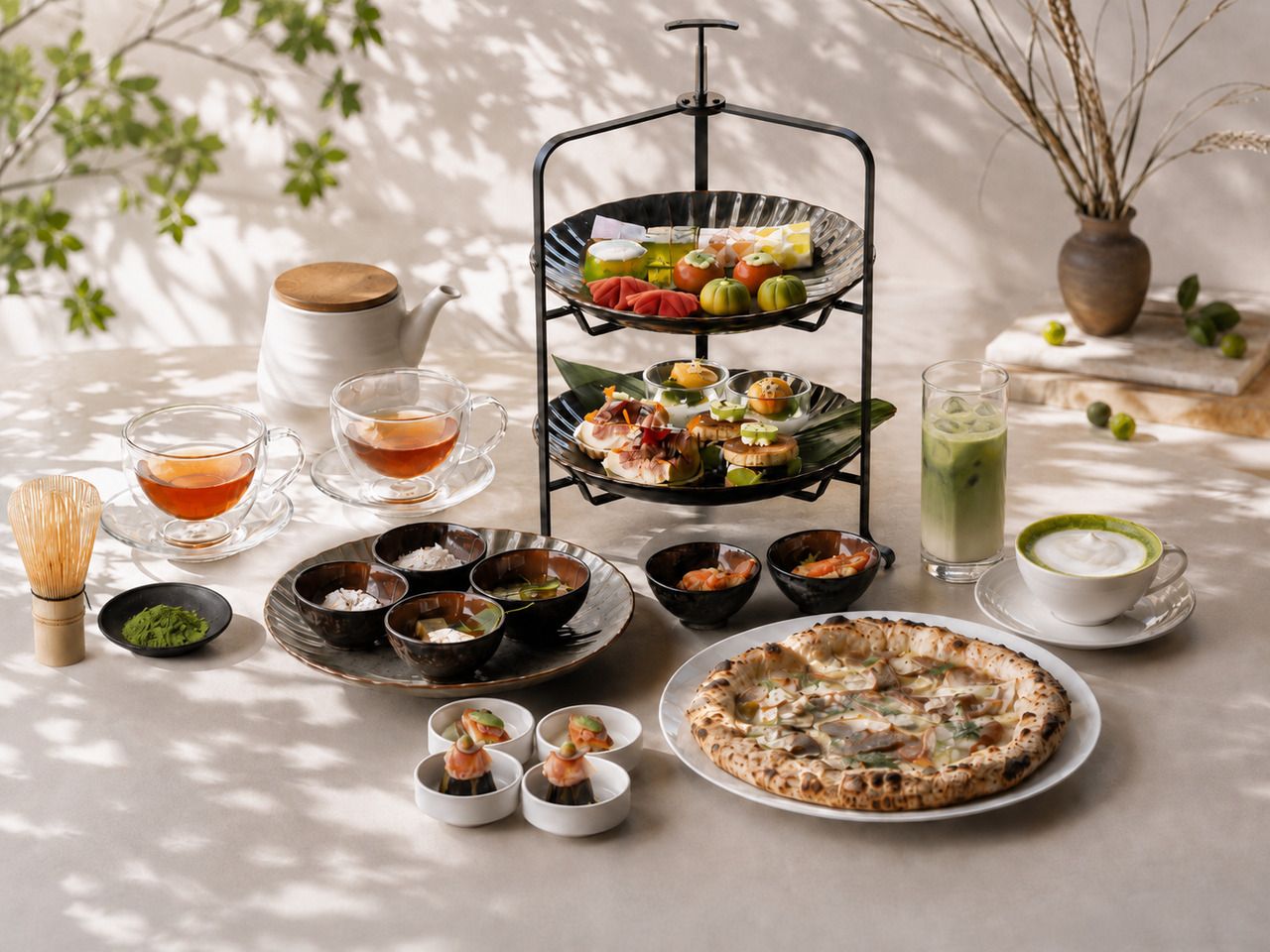 Japanese-Western Afternoon Tea Featuring Nara Shogaku Sweets and Autumn Flavors