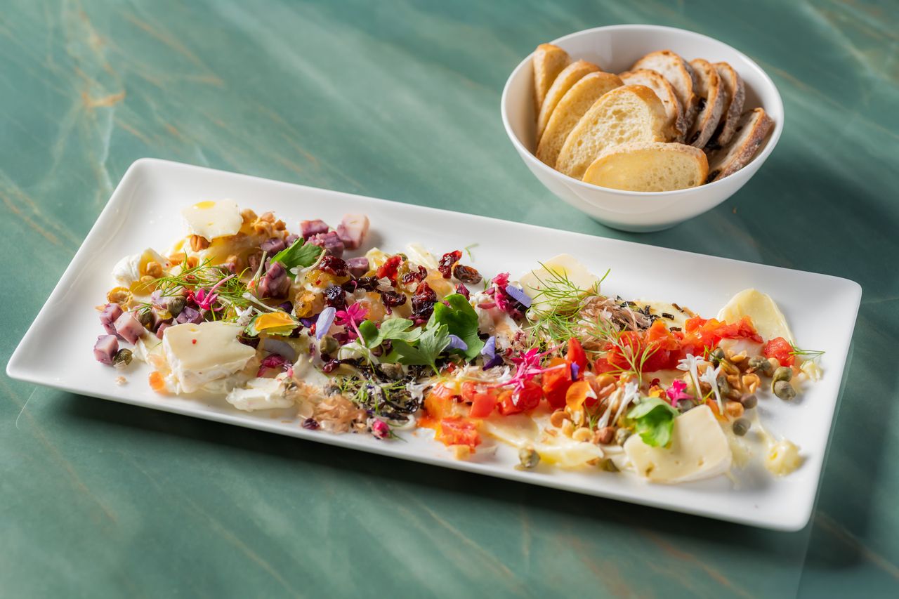 Premium Free-Flow with a Colorful Cheese & Condiment Palette Fromage — Window Seat Guaranteed