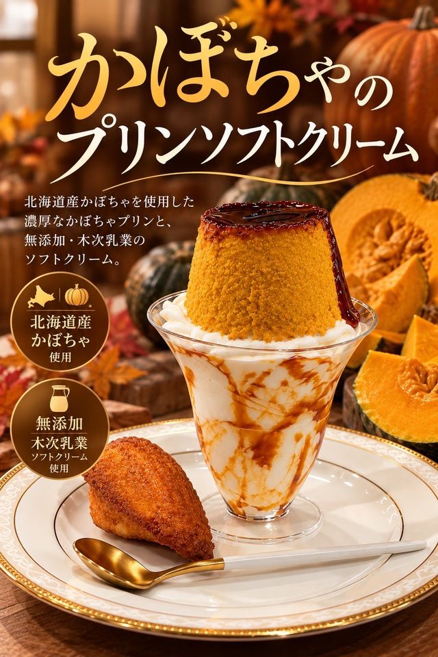 Pumpkin pudding soft serve set