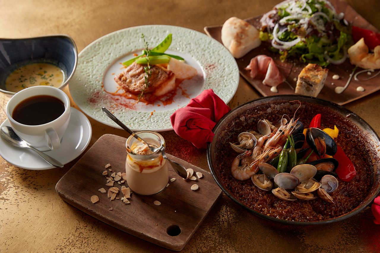 【平日限定ランチ】前菜盛り、魚料理と魚介のパエリアなどシーフードを楽しむ全5品ランチ