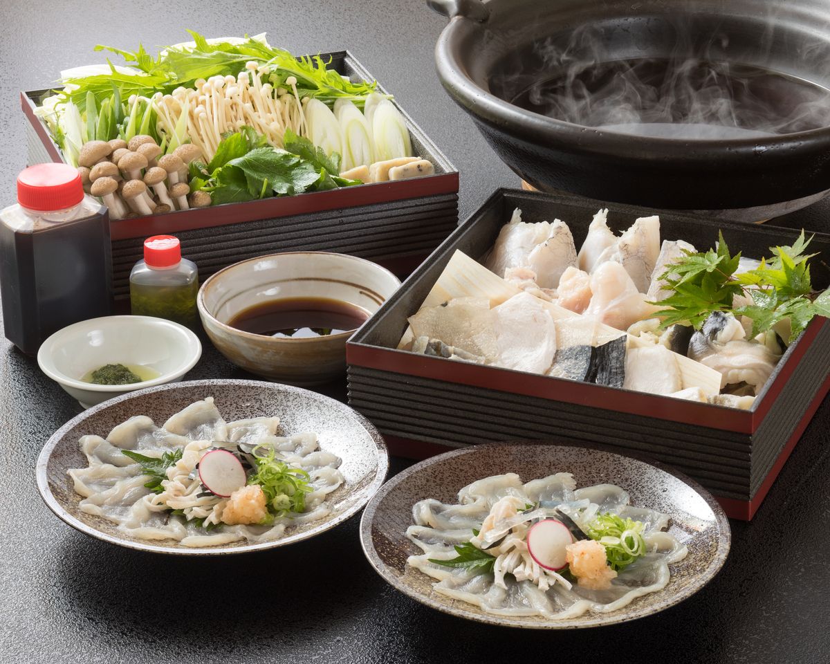 てっちりセット２人前てっさ、白子付き