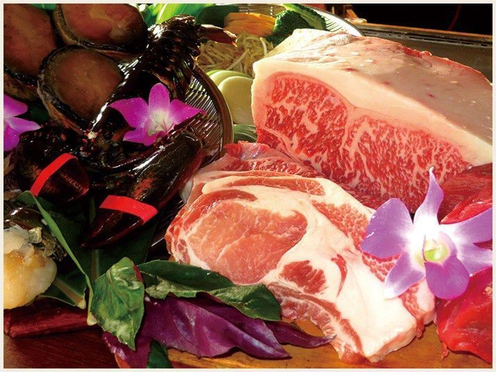 鉄板焼きフルコースディナー　県産和牛ランプ200g