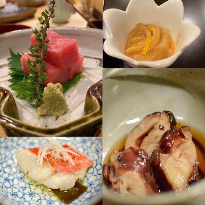 お刺身、おつまみと握り