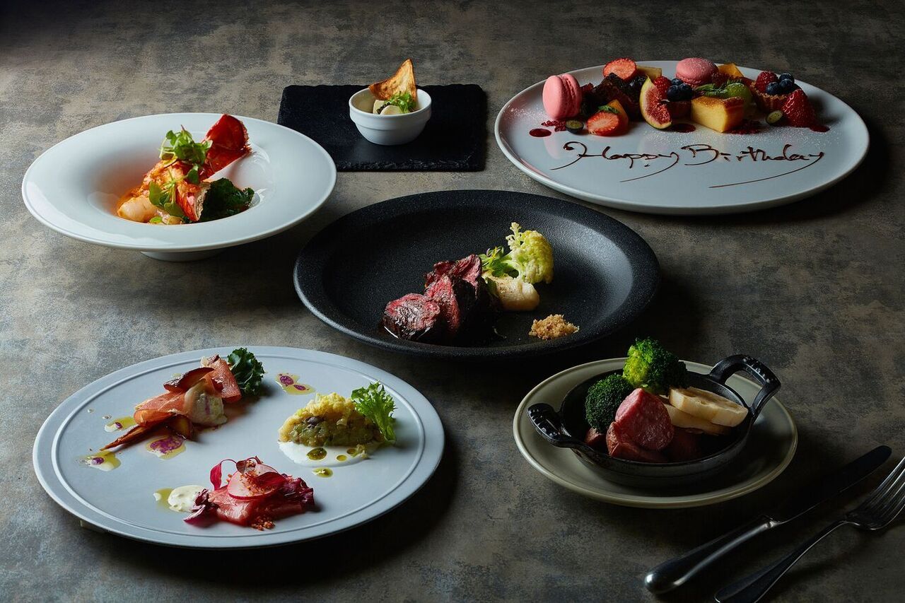 乾杯酒付き！【7000アニバーサリーコース】USプライムビーフステーキとオマール海老のダブルメイン！アニバーサリープレートがついた全5品のコース！