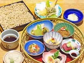 Lunch   【Hanakago-zen Tempuraseiro(Tempura＆Cold soba)】…Reservation-only