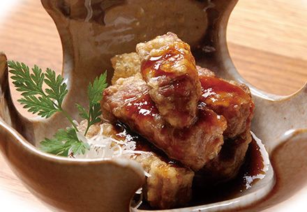 오미 쇠고기의 튀김