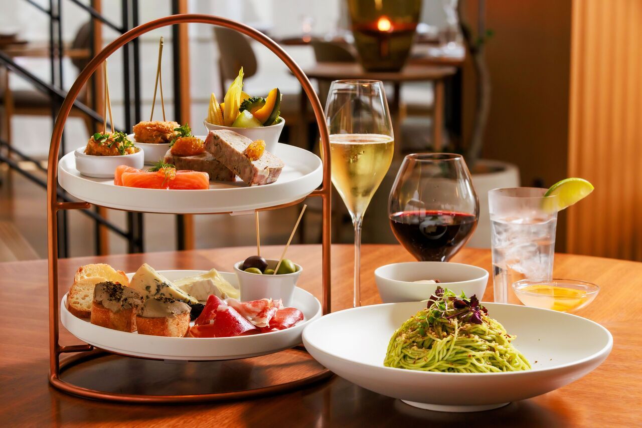 【NOHGA Style Evening High Tea】 10 kinds of appetizers + pasta + free flow for 2.5 hours