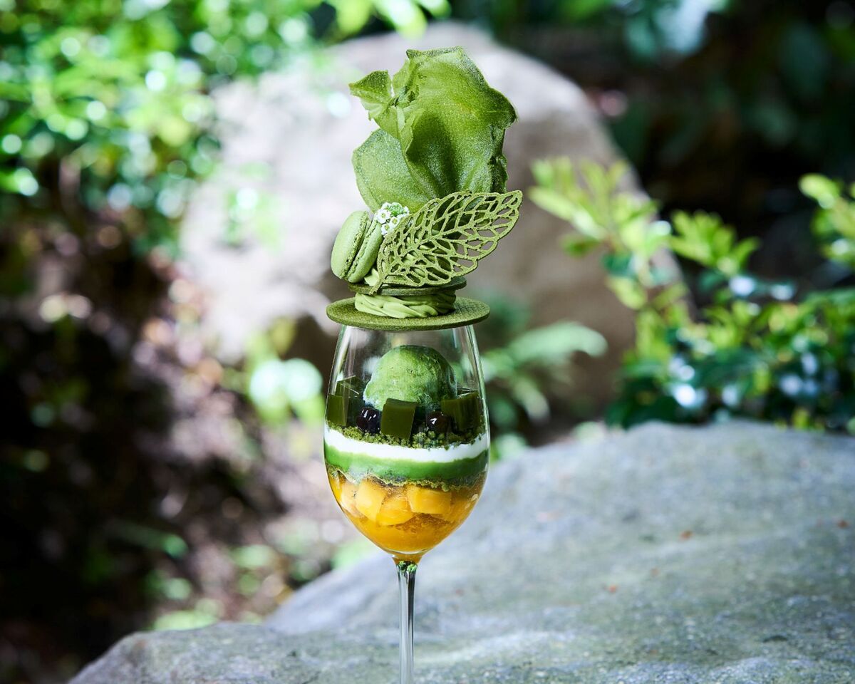 Organic matcha parfait and TWG tea set