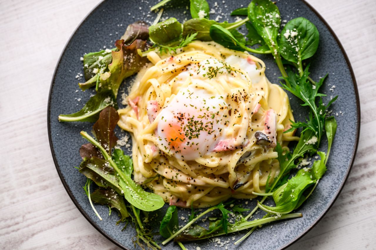 Yanbaru egg carbonara + half buffet