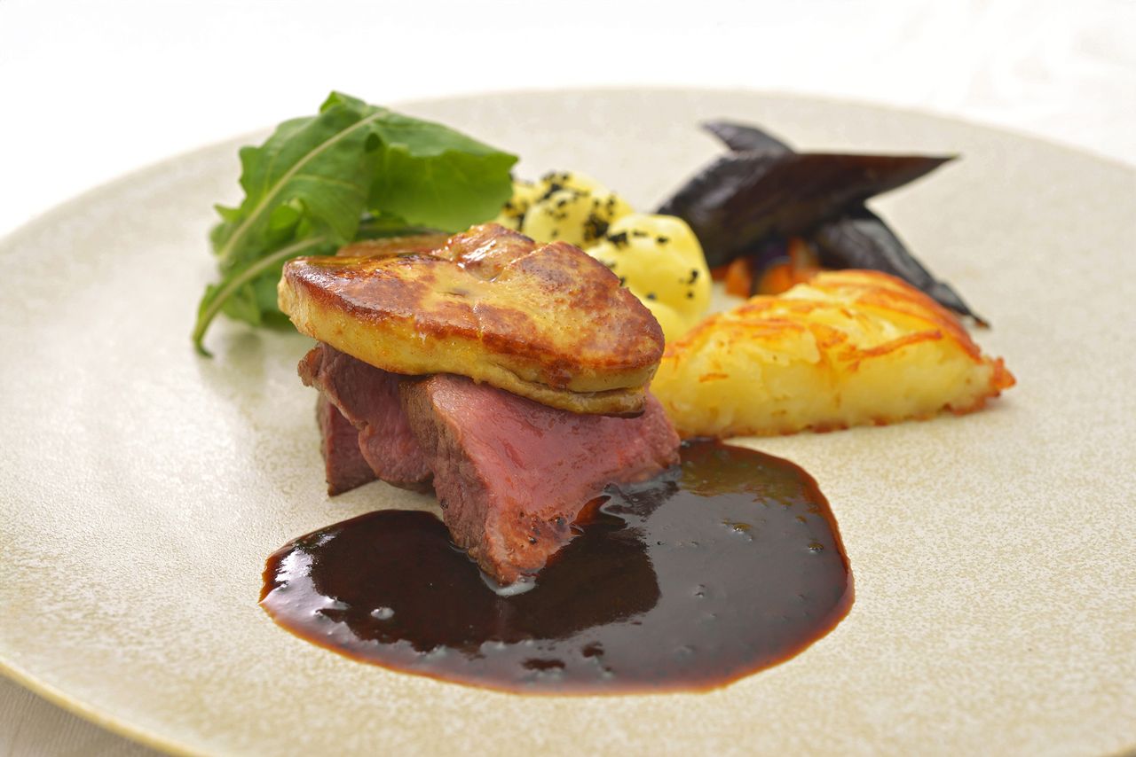 【ランチ】乾杯ドリンク付★ランチコース（牛フィレ肉とフォアグラのメイン）