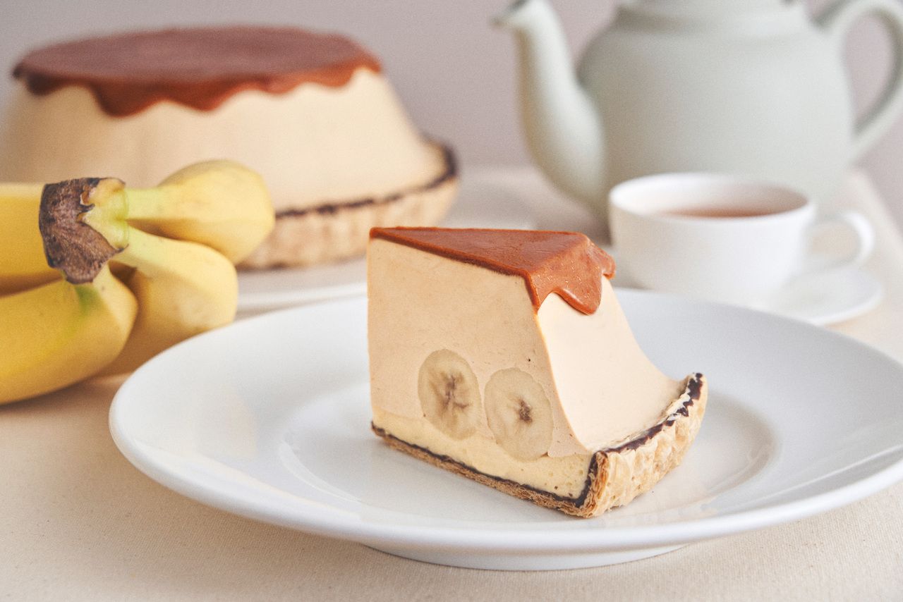 Drink Set / Raw Caramel Banana Salt Custard Cream Pie