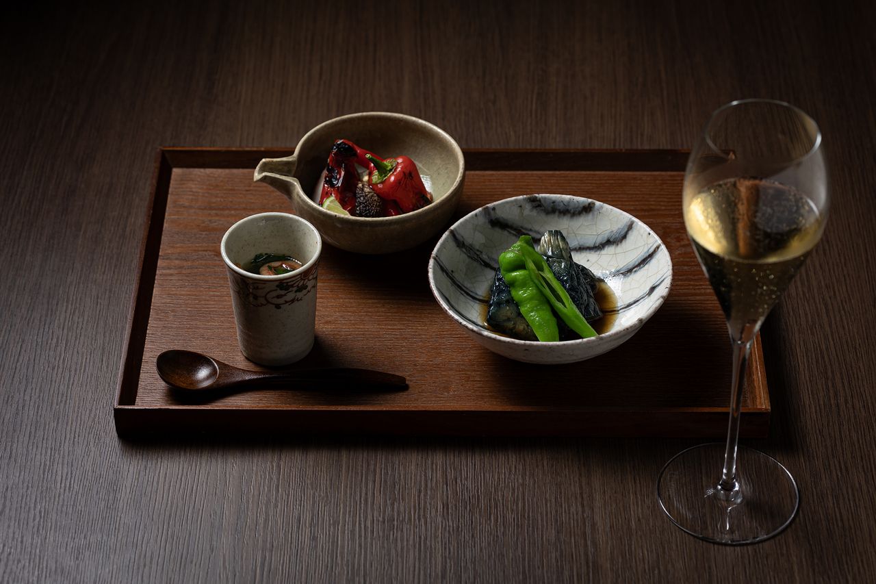 ※【ランチ】小鉢と主菜が選べるコース　熟成そば付　主菜は鴨焼、天ぷら盛合せからお選びいただけます