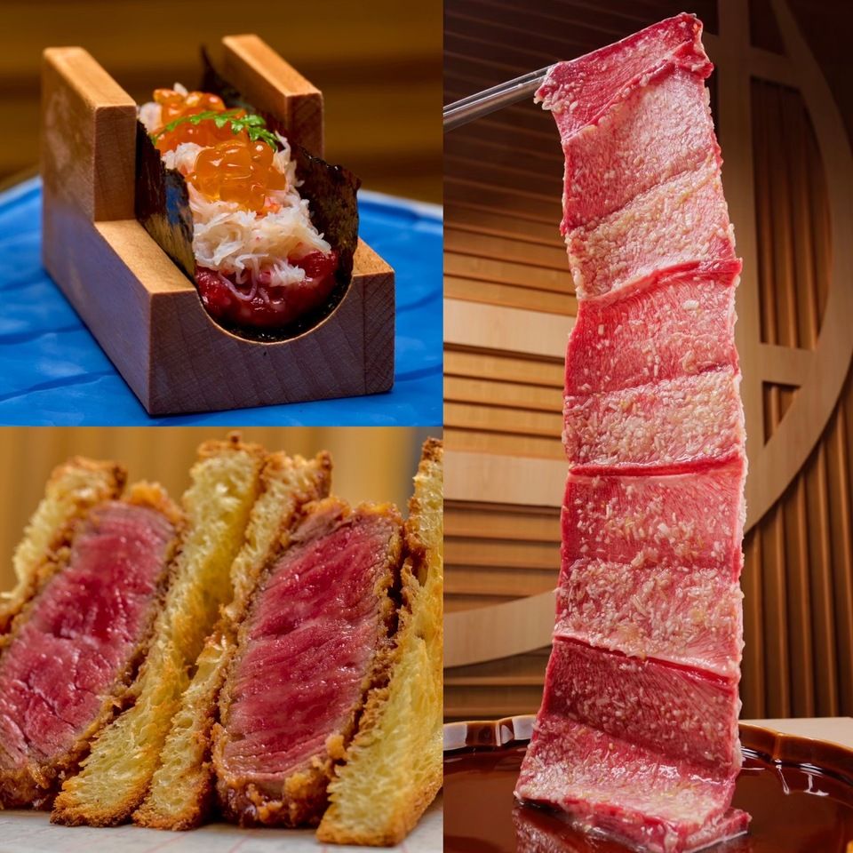 Private room guaranteed [Sister restaurant Ginza Chikamitsu 2025 Top 100 Yakiniku Restaurants Award Commemorative Course] "Carefully Selected Wagyu Crab and Salmon Roe Yukhoe Dog" "Wagyu Fillet Brioche Cutlet Sandwich" 6 carefully selected grilled dishes served with condiments tailored to the cuts of meat