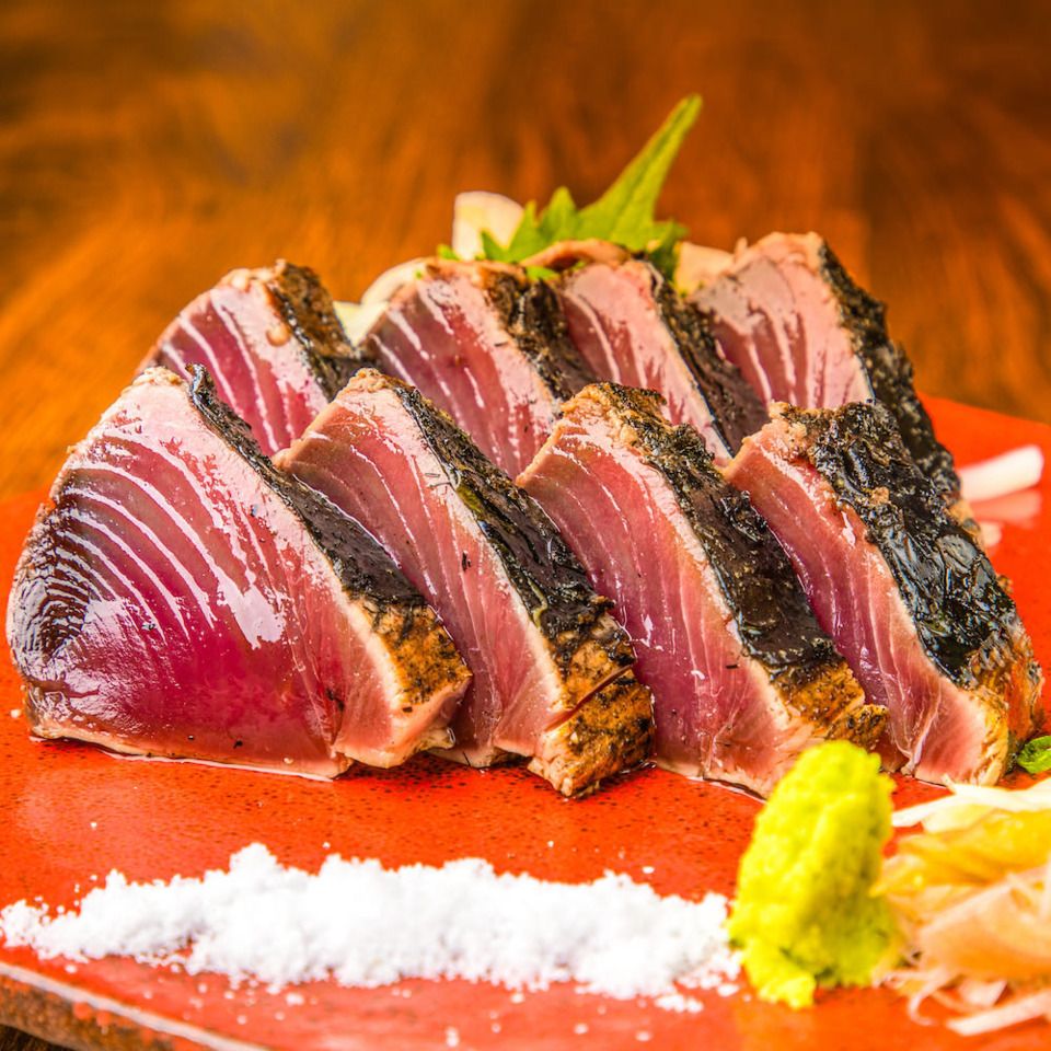 【12月】名物！かつをの藁焼き塩たたき × 冬の味覚　はりまやコース（2時間飲み放題付き）