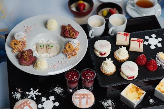 【12~2月】冬の京アフタヌーンティーセット「縁結び」＋神苑チケット付