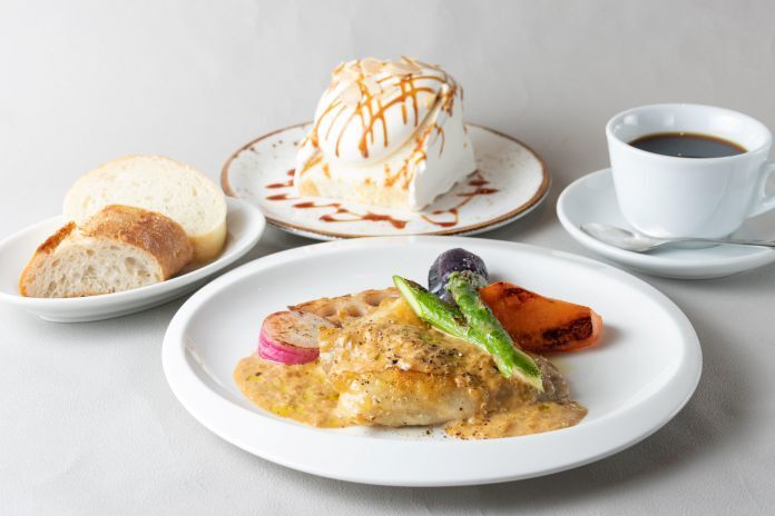 【平日限定・ランチアニバーサリープラン】〜メイン＋デザート＋CAFE～人気のエンゼルフードケーキでお祝いのメッセージプレートサービス！