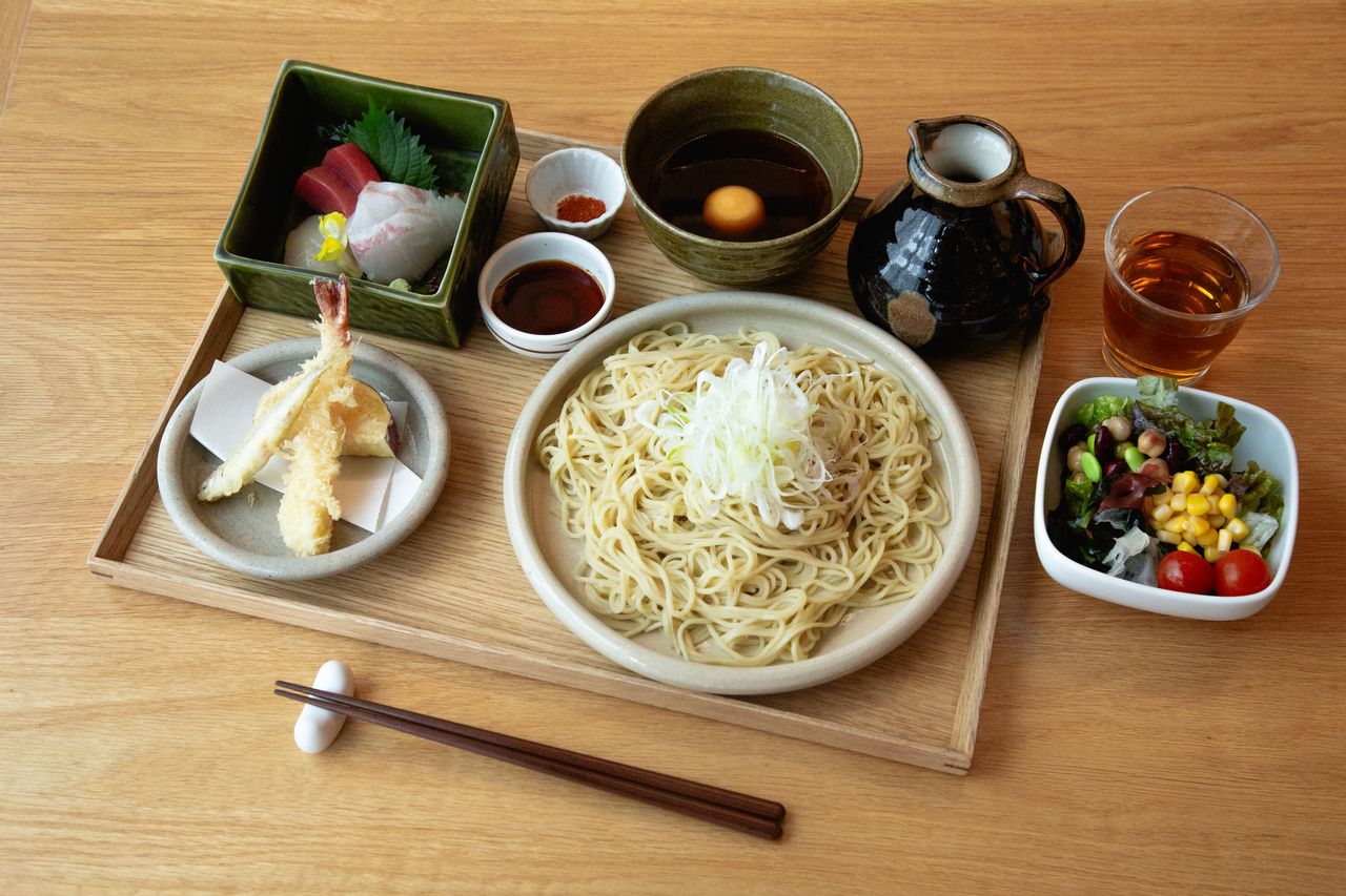Seasonal Soba, Tempura & Sashimi Ozen 