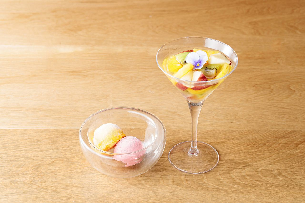 ＊平日　フルーツポンチと季節のジェラート2種盛合せ