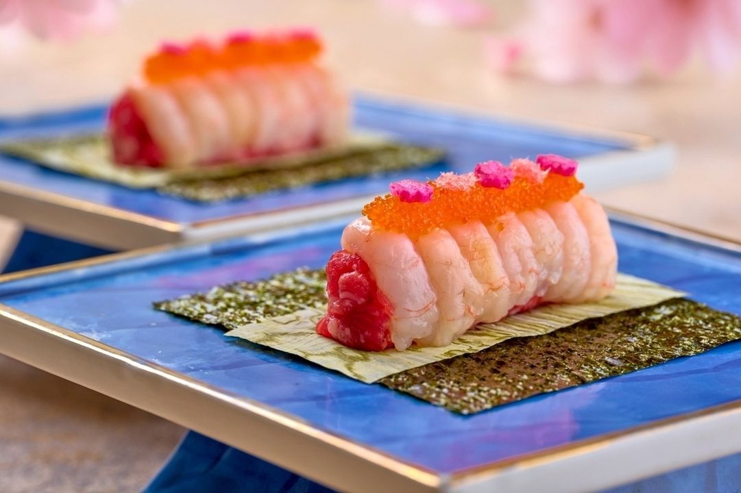 新【新宿うしみつ開店記念コース】新店舗新宿うしみつの開店を記念したコースです。「和牛と甘エビのユッケドッグ」「厳選ヒレのブリオッシュカツサンド」「厳選された焼物7種」をご提供！