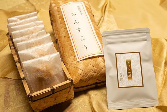 Okinawan sweets Chinsuko [Uchin Tea Set]