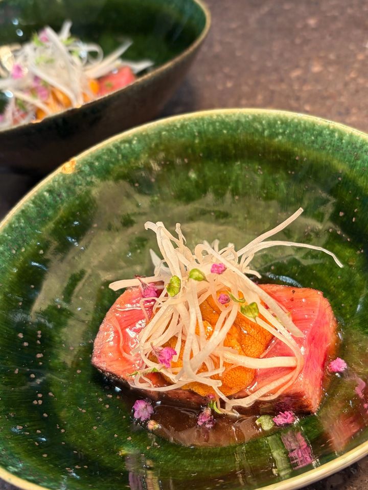 Heichan's dashi broth and Tokachi herb beef special lunch course