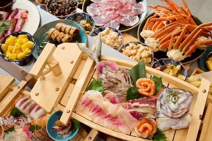 Crab, sushi, wagyu beef All you can eat Kaniya Maruhana Shinsaibashi