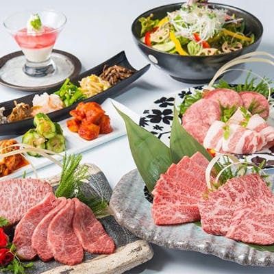 [Luxury dinner] Enjoy 2 types of carefully selected meat, special black tongue, and special sirloin! 11 items including kimchi and dessert <Takumi>