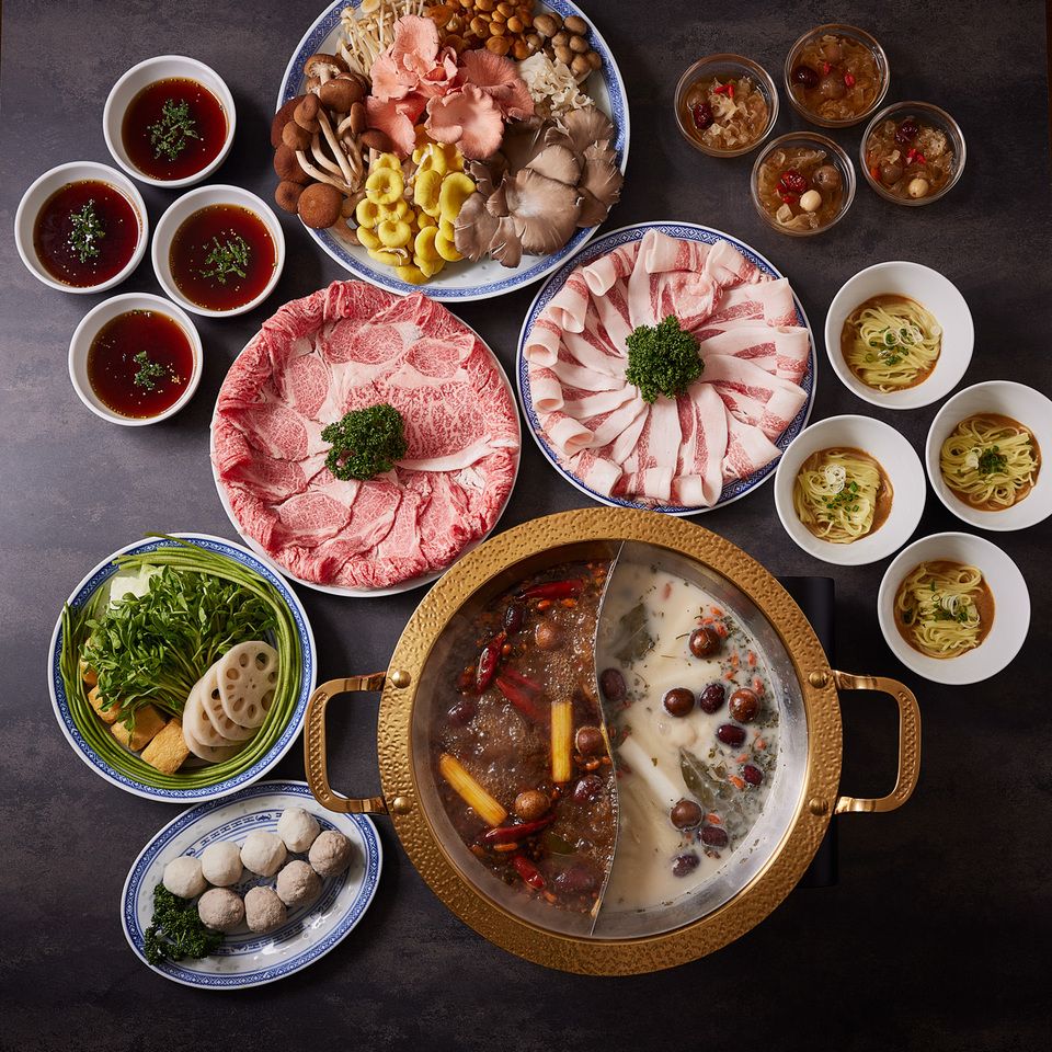 【二色鍋　麻辣/鶏白湯】担辛三昧コース