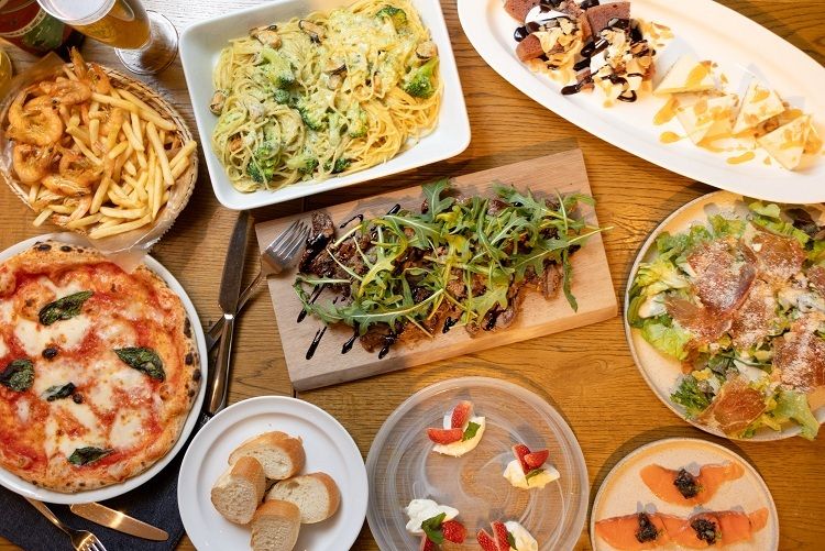 3/10〜【LUXURYパーティープラン】パスタにピザ、メインの牛ステーキなどお料理全10品＋飲み放題120分（L.O30分前）付き