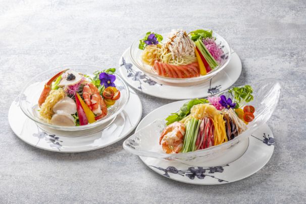 [Online reservation / Includes a choice of toast drink] Chilled noodles with a variety of ingredients to herald the arrival of summer: "Gomoku Chiyonmen", "Bang Chinen Chiyonmen" or "Seafood Chiyonmen"