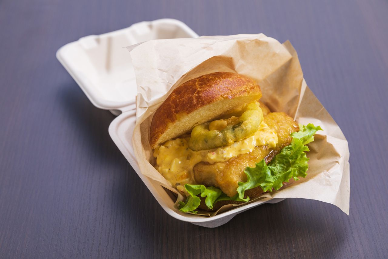Fish Burger with Pickled Rakkyo Tartar Sauce