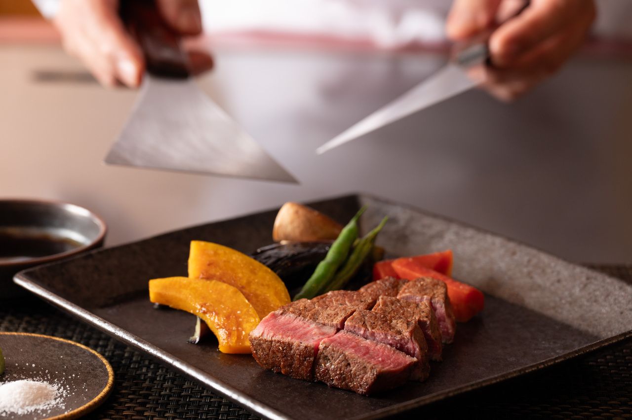 Brand beef and scallop lunch course