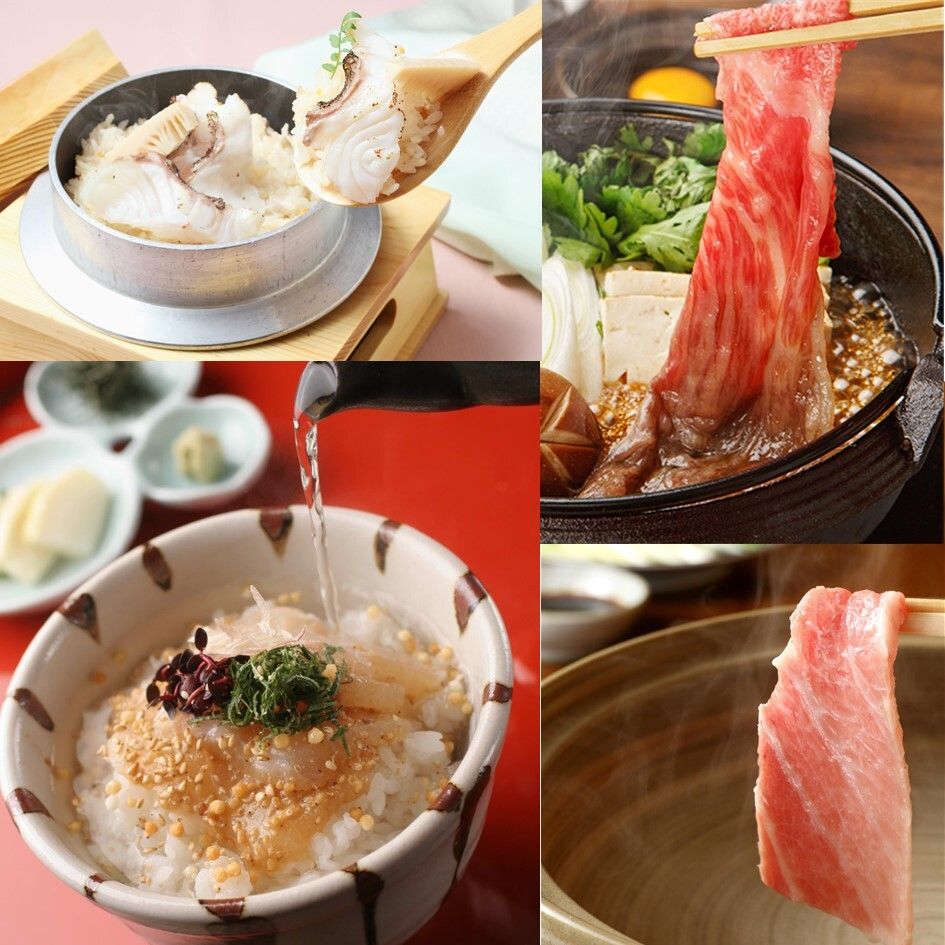 A luxurious course of "Bluefin Tuna Otoro Sukiyaki" and "Sea Bream Hitsumabushi with Japanese Black Beef" 5,500 yen → 5,000 yen (tax included)